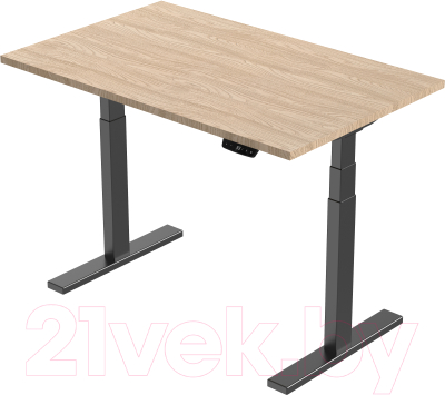 Письменный стол Smartstol 140x80x3.6 (черный/дуб санома) - фото