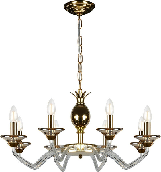 Люстра ILamp Flo YT2049-8 GD+Cear - фото