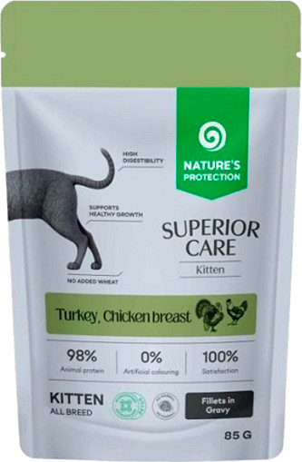 Влажный корм для кошек Nature's Protection SC Kitten Grain Free с индейкой и куриной грудкой / NPSC47910 - фото
