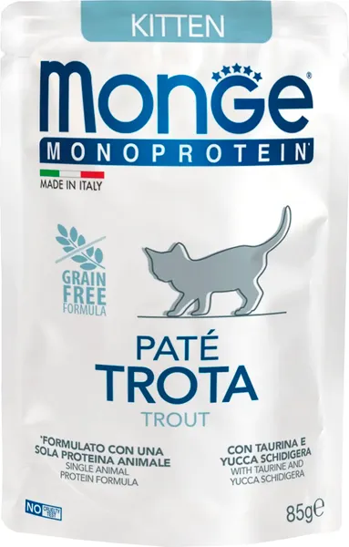Влажный корм для кошек Monge Natural Monoprotein Для котят и беременных Форель - фото