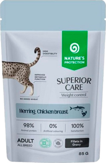 Влажный корм для кошек Nature's Protection SC Weight Control Grain Free Сельдь, куриная грудка / NPSC47911 - фото