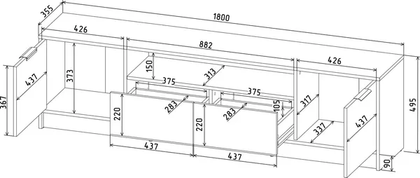 Тумба Интерлиния ТВ Концепт КТ-ТВ4-50 Глосс