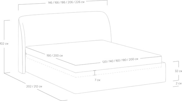 Двуспальная кровать Сонум Nicole 180x190