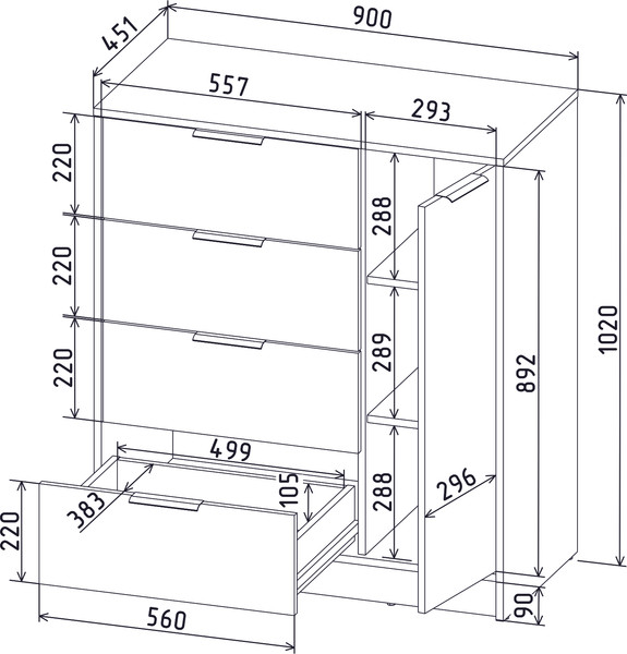 Тумба Интерлиния Концепт КТ-Т90 Глосс