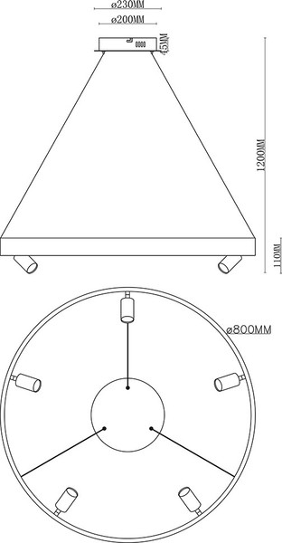 Люстра ILedex Vision 2060-D800 BK
