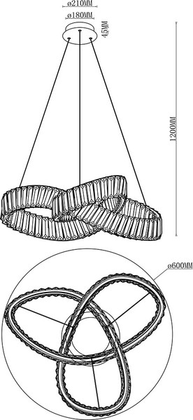 Потолочный светильник ILedex Woodstock 2118-D600 BR
