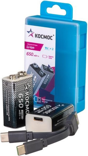 Комплект аккумуляторов Космос 650мВтч / KOCLi9V650mAh2B