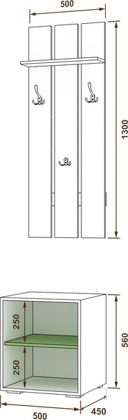 Секция в прихожую Кортекс-мебель Лара СП 2