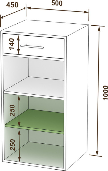 Тумба в прихожую Кортекс-мебель Лара ТП2