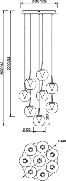 Люстра Mantra Andromeda 9079