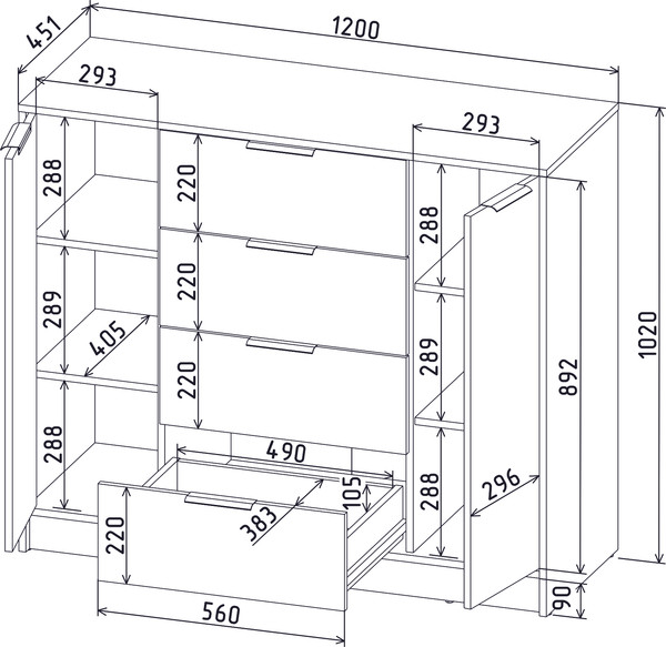 Тумба Интерлиния Концепт КТ-Т120 Глосс