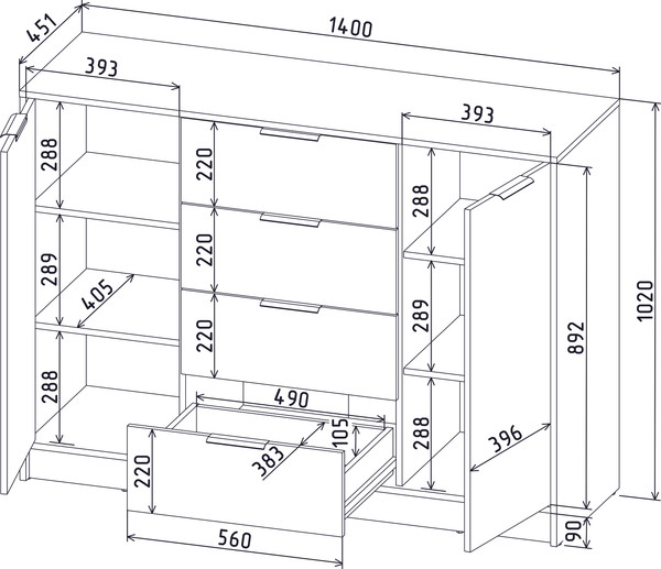 Тумба Интерлиния Концепт КТ-Т140 Глосс