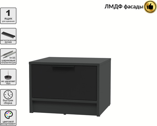 Прикроватная тумба Интерлиния Концепт КТ-ТК1-35 Глосс