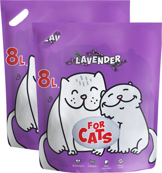 Наполнитель для туалета For Cats Силикагелевый с ароматом лаванды / TUZ035 - фото