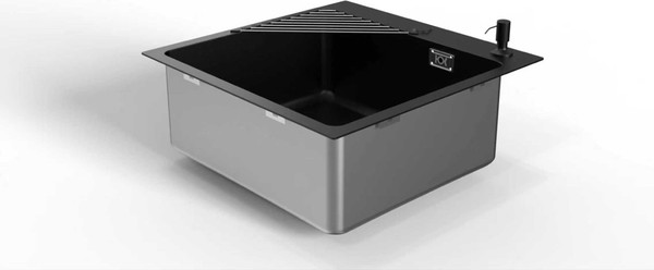 Мойка кухонная Ukinox Лофт LOV500.500-GT10P 0CW 01 BL&RDS