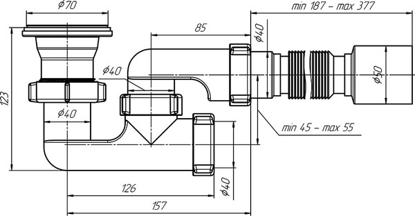 Сифон Ани Пласт E215