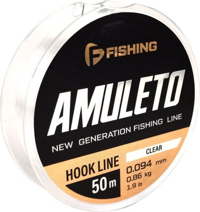 Леска монофильная F-Fishing Amuleto Hook Line Clear 50м 0.094мм 0.86кг 1.9lb / FAMC-0094 - фото