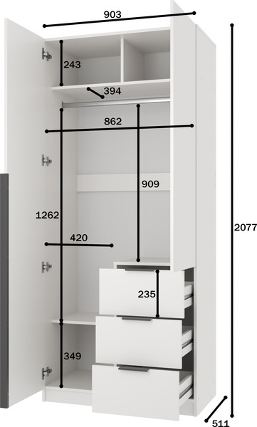 Шкаф Mio Tesoro Мельбурн 2DG3S
