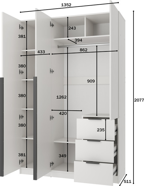 Шкаф Mio Tesoro Мельбурн 3DG3S
