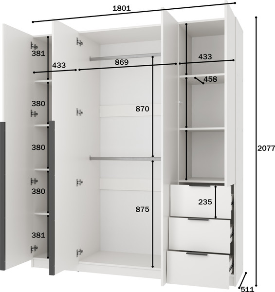 Шкаф Mio Tesoro Мельбурн 4DG3S