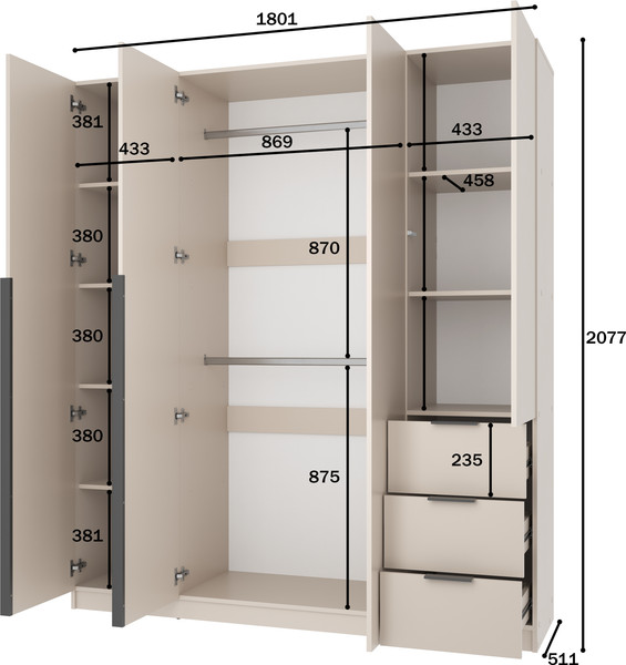 Шкаф Mio Tesoro Мельбурн 4DG3S