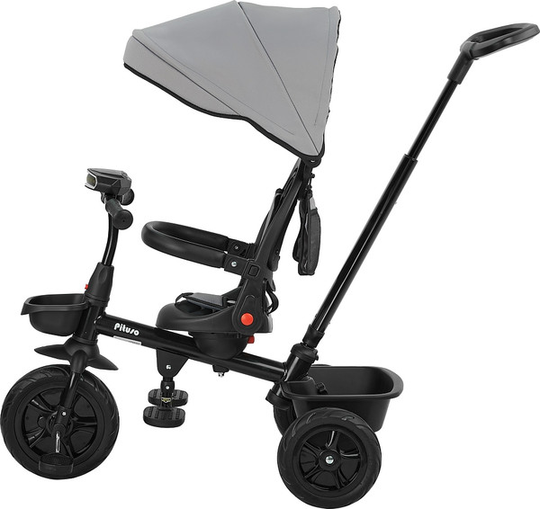 Трехколесный велосипед с ручкой Pituso Elite / JY-T07B-25 (серый)