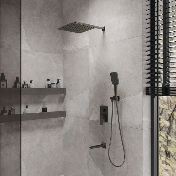 Душевая система со смесителем Oliveeka OL-88939003-BGM (матовый оружейный металл)