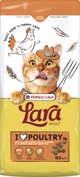 Сухой корм для кошек LARA Adult с индейкой и курицей / 441161 - фото