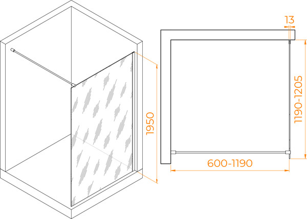 Душевая стенка RGW WA-010G / 351001012-16