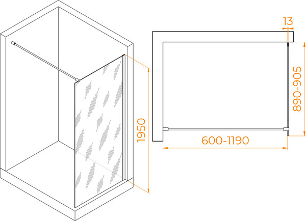 Душевая стенка RGW WA-010W / 351001009-15