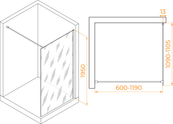 Душевая стенка RGW WA-010W / 351001011-15