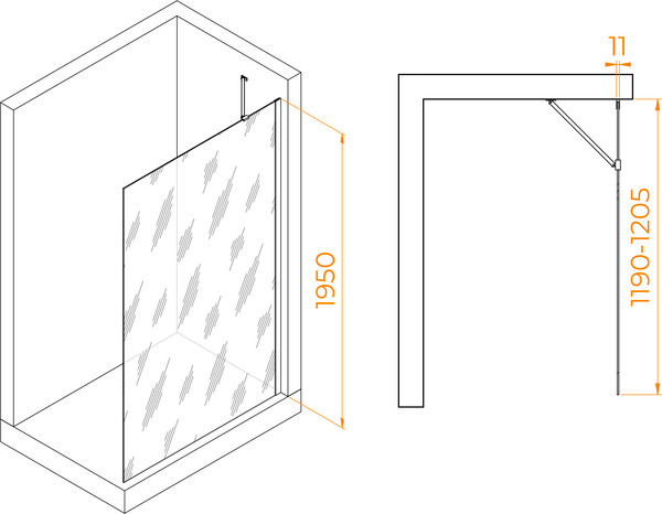 Душевая стенка RGW WA-102B / 351010212-34