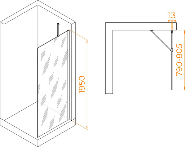 Душевая стенка RGW WA-110W / 351011008-15