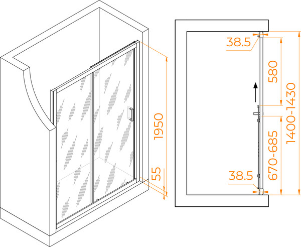 Душевая дверь RGW PA-016B / 350801614-24