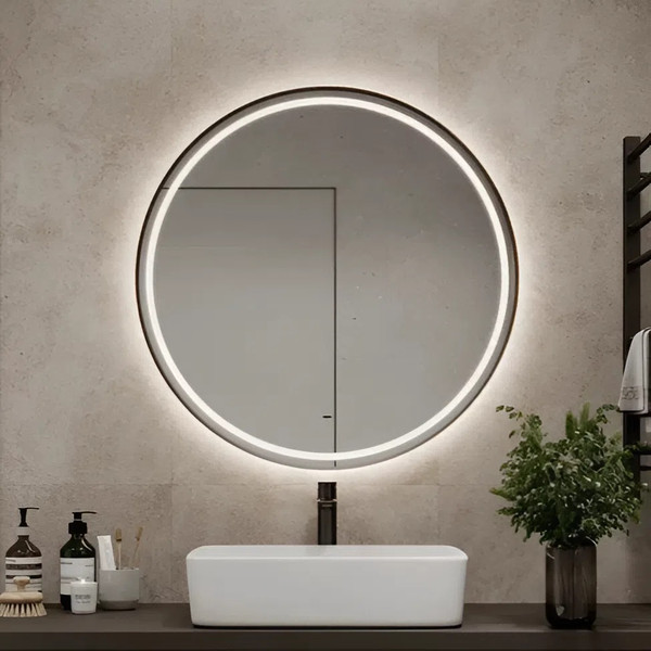 Зеркало Континент Tior Black LED D80 (черный)