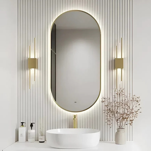 Зеркало Континент Miaro Gold LED 50x100 (золотой)