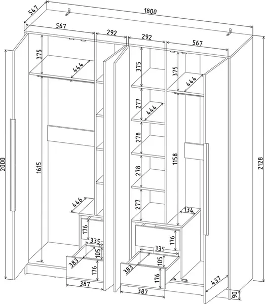 Шкаф Интерлиния Концепт КТ-Ш4 Глосс