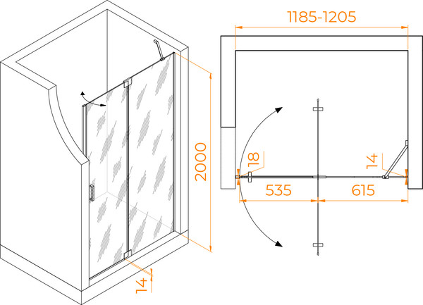 Душевая дверь RGW HO-014 / 350601412-11
