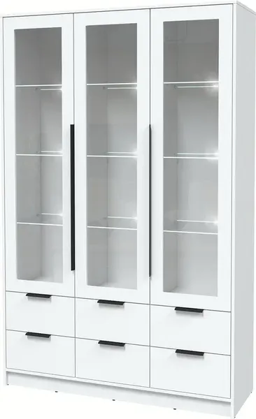 Шкаф с витриной Интерлиния Концепт КТ-ШВ3 с подсветкой Глосс - фото