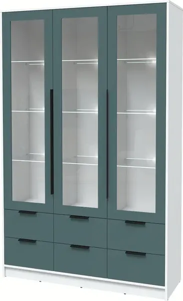 Шкаф с витриной Интерлиния Концепт КТ-ШВ3 с подсветкой Глосс - фото