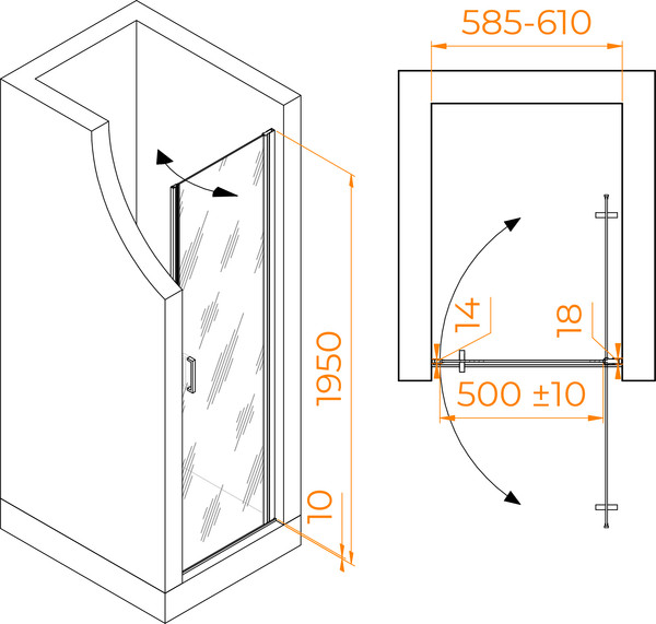 Душевая дверь RGW LE-003Gr / 351200306-210