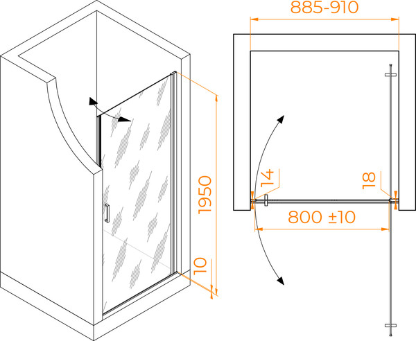 Душевая дверь RGW LE-003Gr / 351200309-110