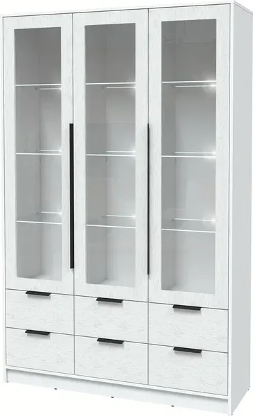 Шкаф с витриной Интерлиния Концепт КТ-ШВ3 с подсветкой Глосс - фото