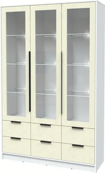 Шкаф с витриной Интерлиния Концепт КТ-ШВ3 с подсветкой Глосс - фото