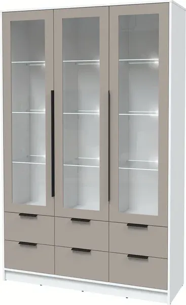 Шкаф с витриной Интерлиния Концепт КТ-ШВ3 с подсветкой Глосс - фото