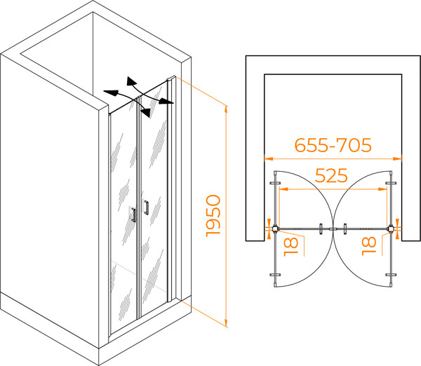 Душевая дверь RGW PA-104B / 060810407-14