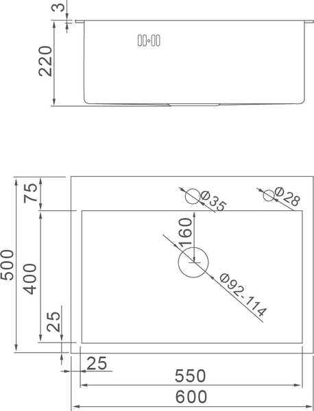 Мойка кухонная со смесителем Astir Decor Satin 60x50