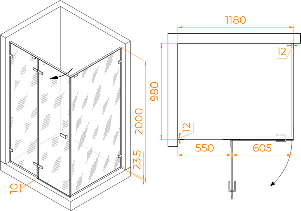 Душевой уголок RGW SV-040Gr / 353204020-110