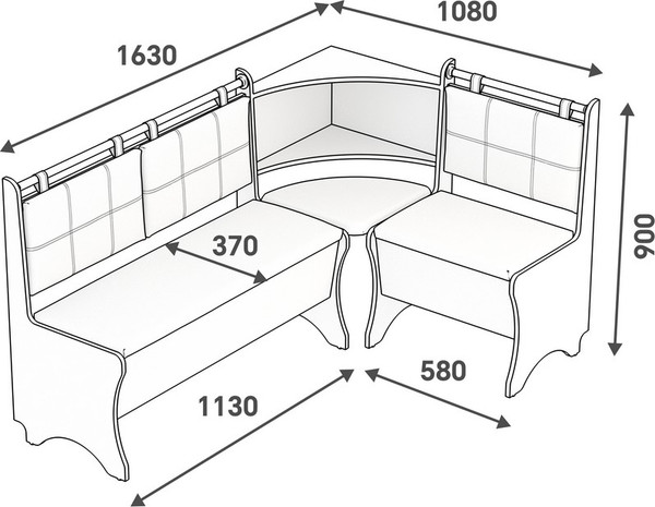 Уголок кухонный мягкий Mio Tesoro Оазис-2 108х163