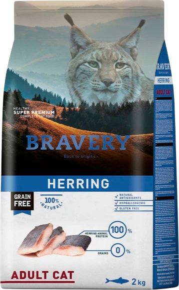 Сухой корм для кошек BRAVERY Монопротеиновый беззерновой с сельдью - фото